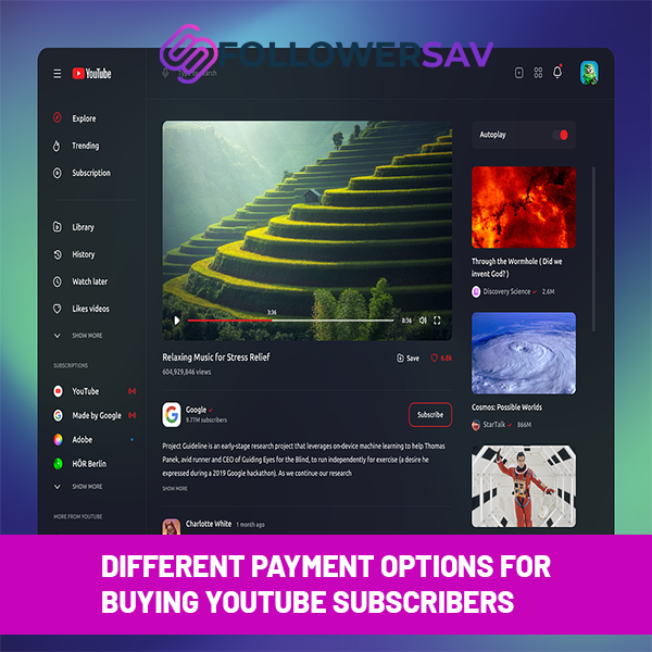Different Payment Options for Buying YouTube Subscribers
